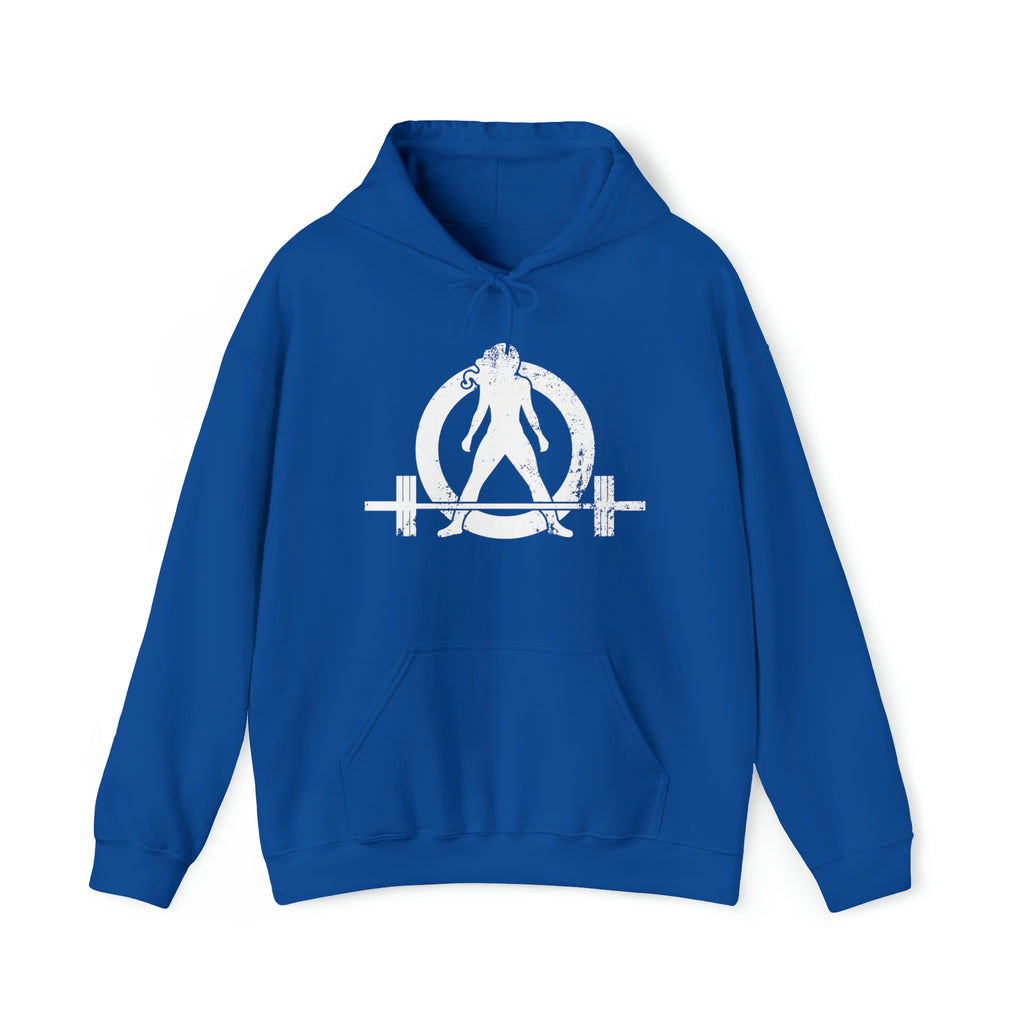 I Could Deadlift You. - Unisex Heavy Blend Hooded Sweatshirt - White Logo on Back