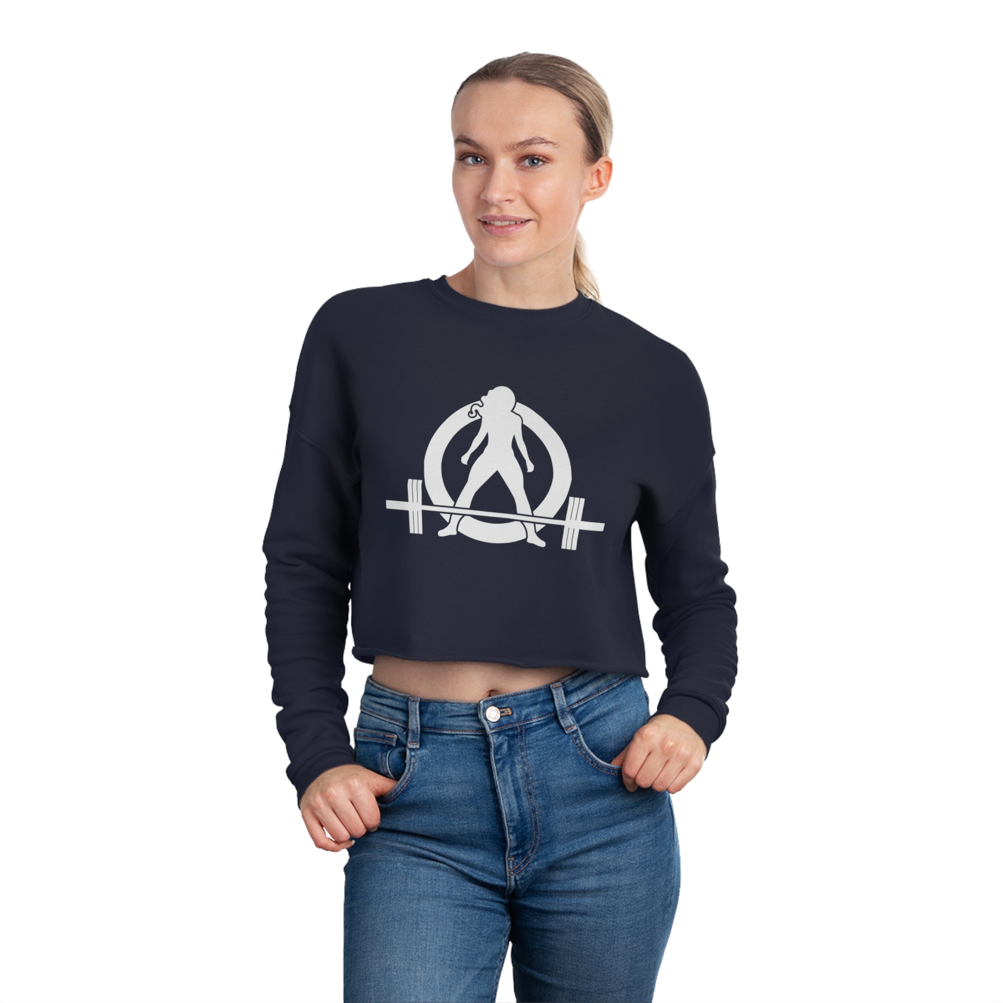 Women's Cropped Sweatshirt - White Original Logo