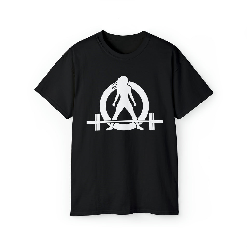 Unisex Ultra Cotton Tee - Classic White Logo - Plain Back