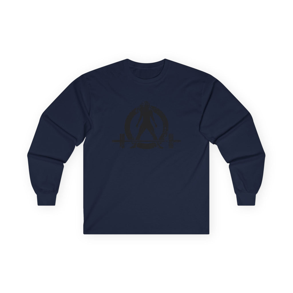 Lift Heavy Run Fast - Ultra Cotton Long Sleeve Tee - Black Logo Front & Back