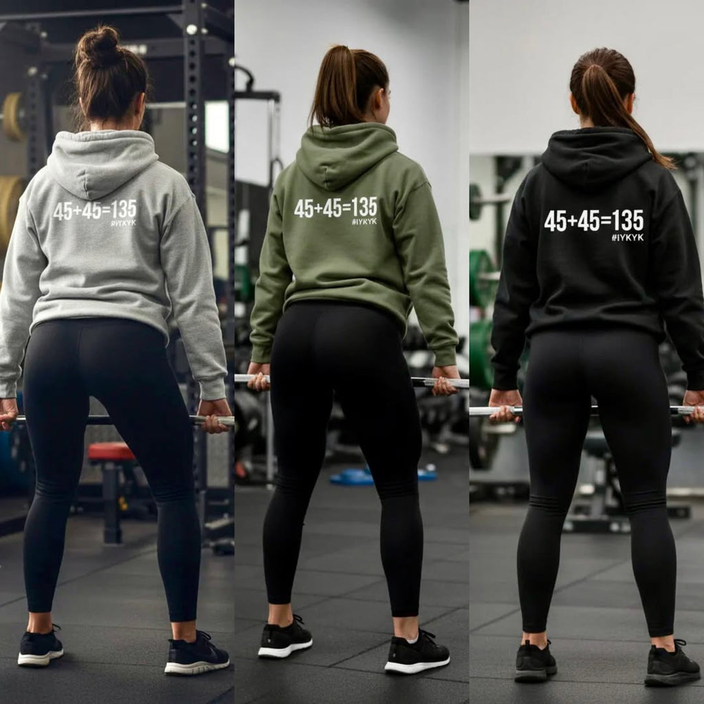 45 + 45 = 135  - Unisex Heavy Blend Hooded Sweatshirt  - White Logo Front & Back