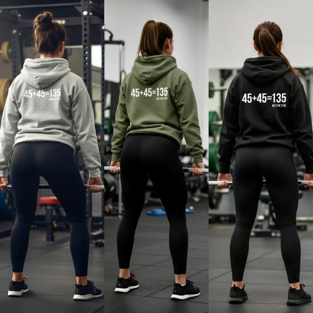 45 + 45 = 135  - Unisex Heavy Blend Hooded Sweatshirt  - White Logo Front & Back