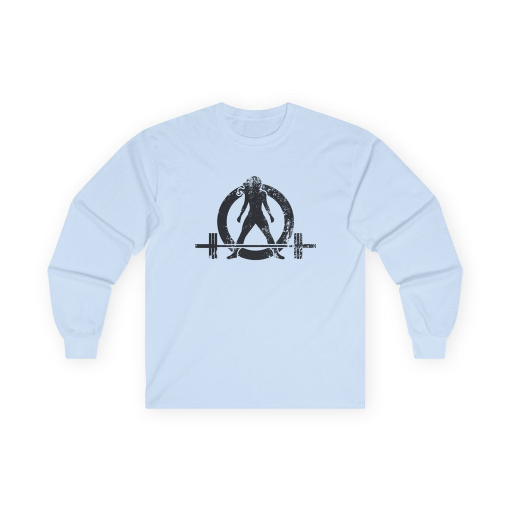 Lift Heavy Run Fast - Ultra Cotton Long Sleeve Tee - Black Logo Front & Back