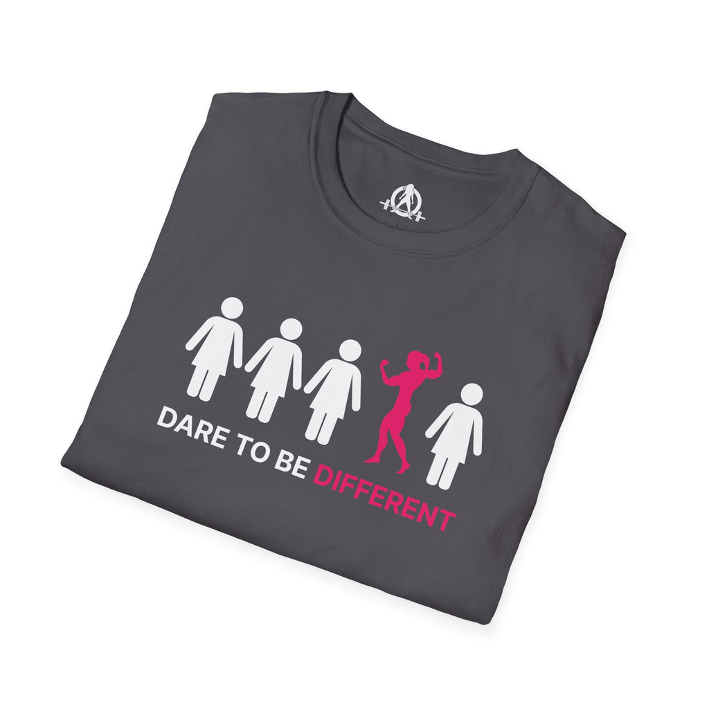 Dare To Be Different - Flex - Unisex Softstyle T-Shirt - Logo Front Plain Back