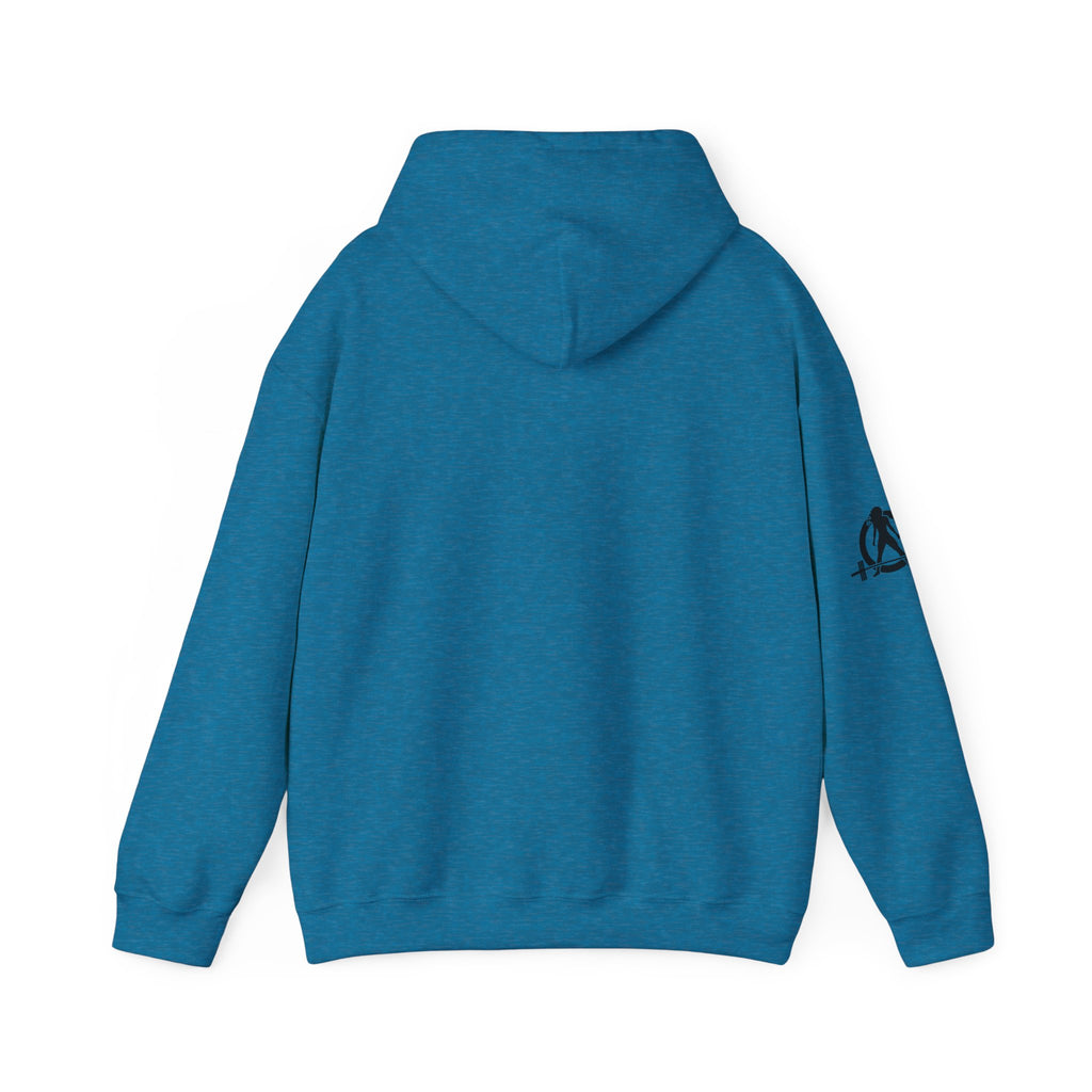 Lift Heavy Run Fast - Unisex Heavy Blend Hooded Sweatshirt  - Front Black Logo