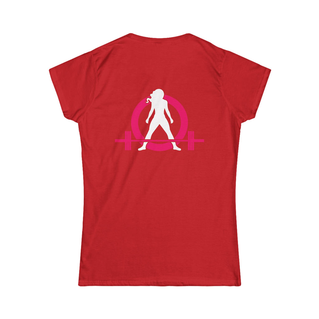 Coffee & A Barbell - Women's Softstyle Tee - Front Logo & Color Back