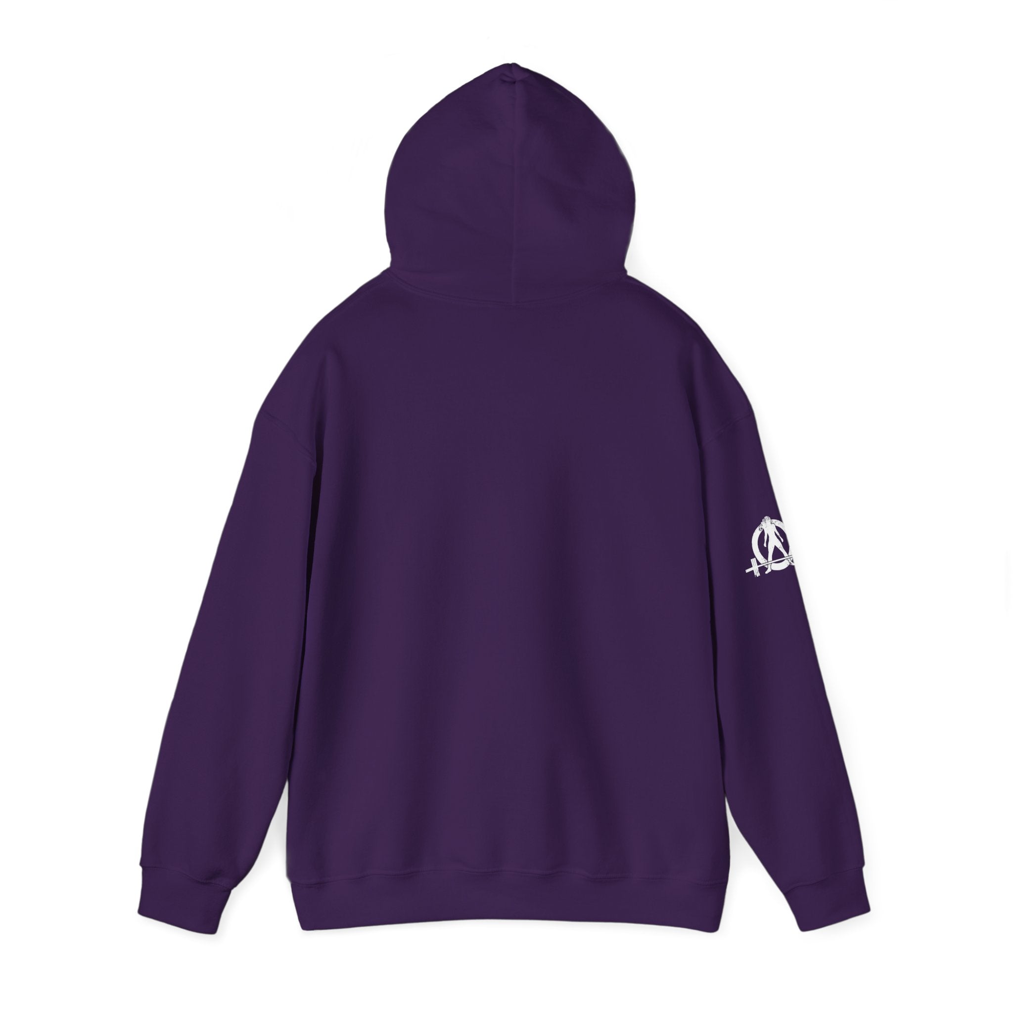 Strong Her Cartoon - Unisex Heavy Blend Hooded Sweatshirt - White Logo on Front & Right Sleeve