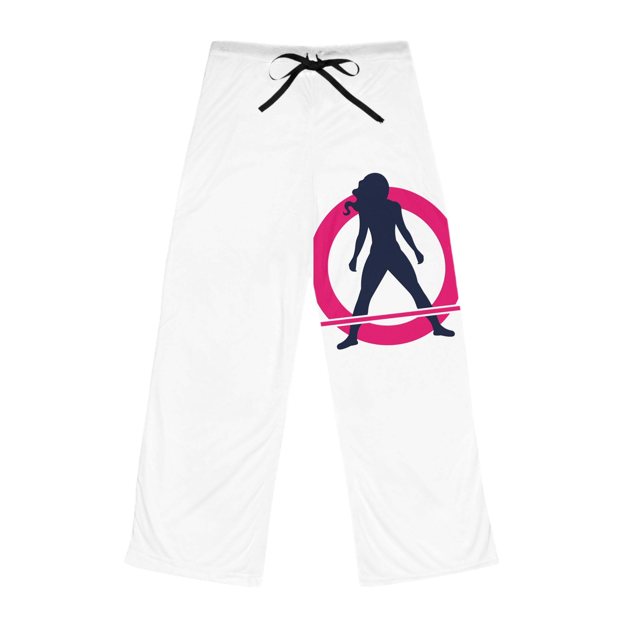 Women's Pajama Pants (AOP) - Classic White Logo