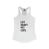 Lift Heavy Pet Cats - Women's Ideal Racerback Tank - Front Logo and Small Back Logo