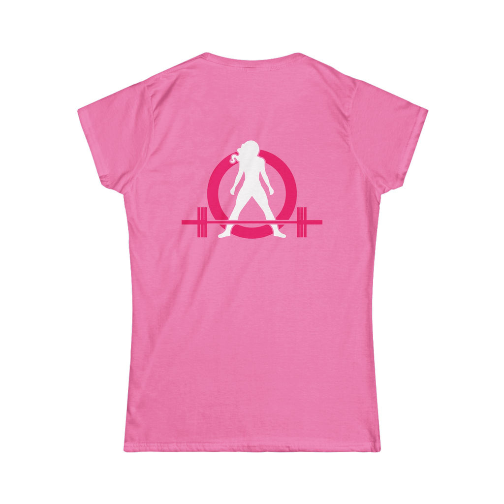 Coffee & A Barbell - Women's Softstyle Tee - Front Logo & Color Back