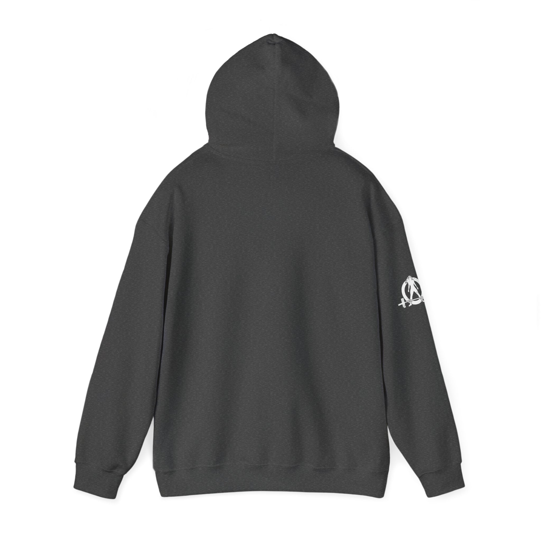 Strong Her Cartoon - Unisex Heavy Blend Hooded Sweatshirt - White Logo on Front & Right Sleeve