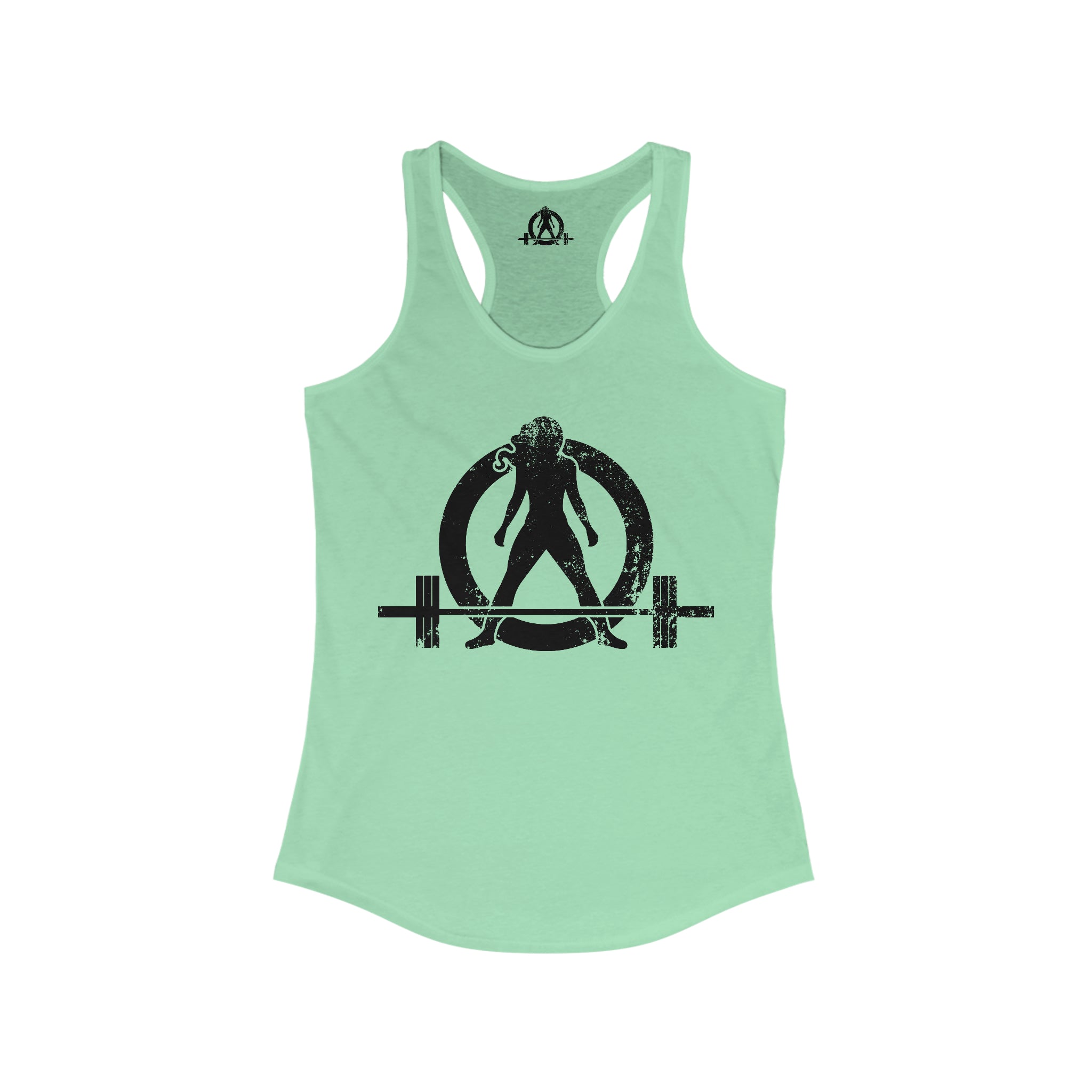 Good Girls Tone, Bad Girls Deadlift - Women's Ideal Racerback Tank - Distressed Dark Logo