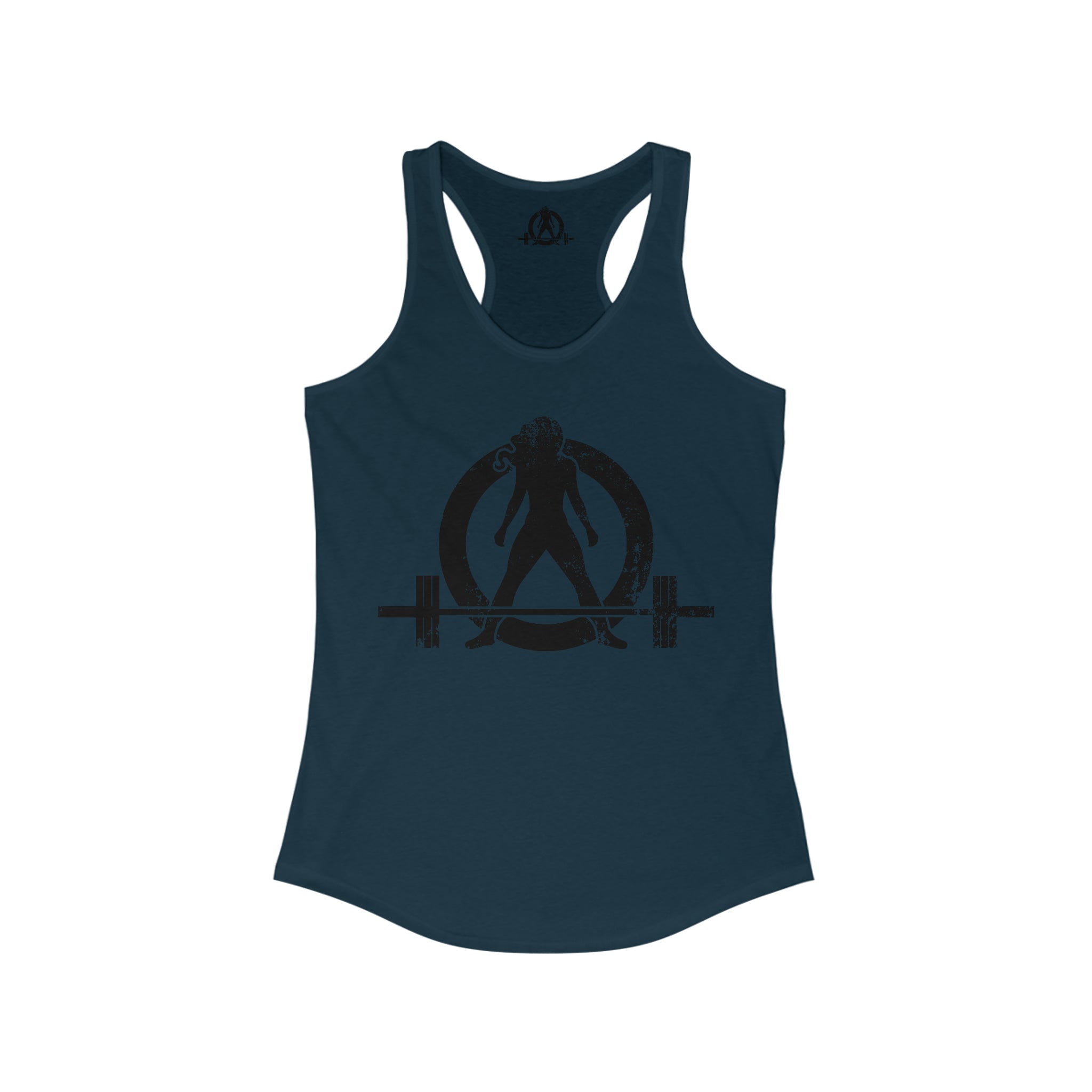 Good Girls Tone, Bad Girls Deadlift - Women's Ideal Racerback Tank - Distressed Dark Logo