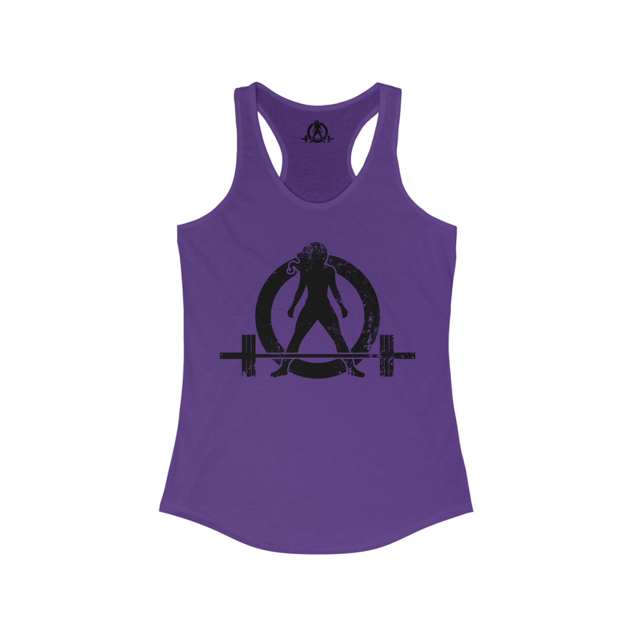 Good Girls Tone, Bad Girls Deadlift - Women's Ideal Racerback Tank - Distressed Dark Logo