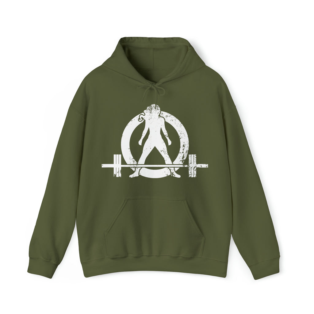 Kick Your Ass - Distressed White Logo  - Unisex Heavy Blend Hooded Sweatshirt (BEST SELLER)