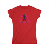 Women's Softstyle Tee - Distressed Color Logo - Plain Back