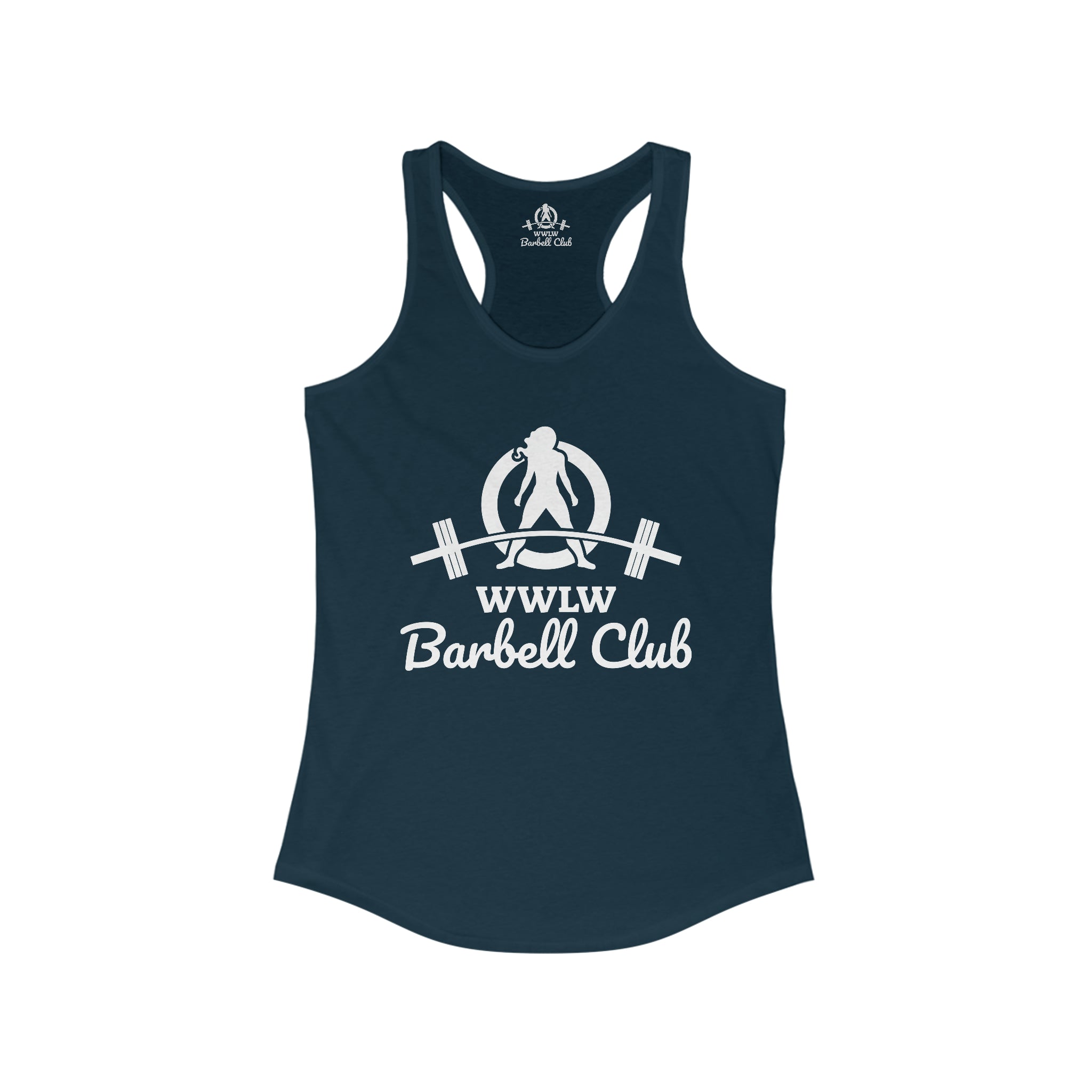 Barbell Club - Women's Ideal Racerback Tank - White Logo