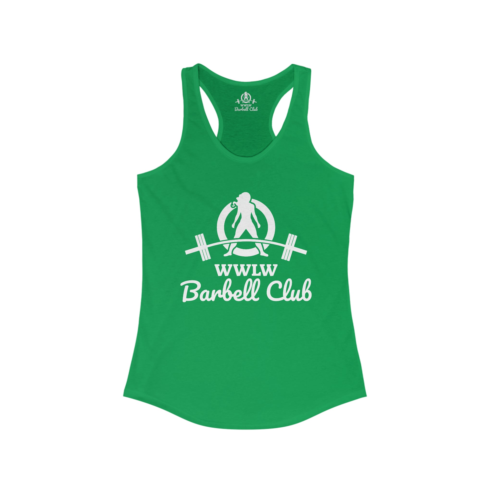 Barbell Club - Women's Ideal Racerback Tank - White Logo