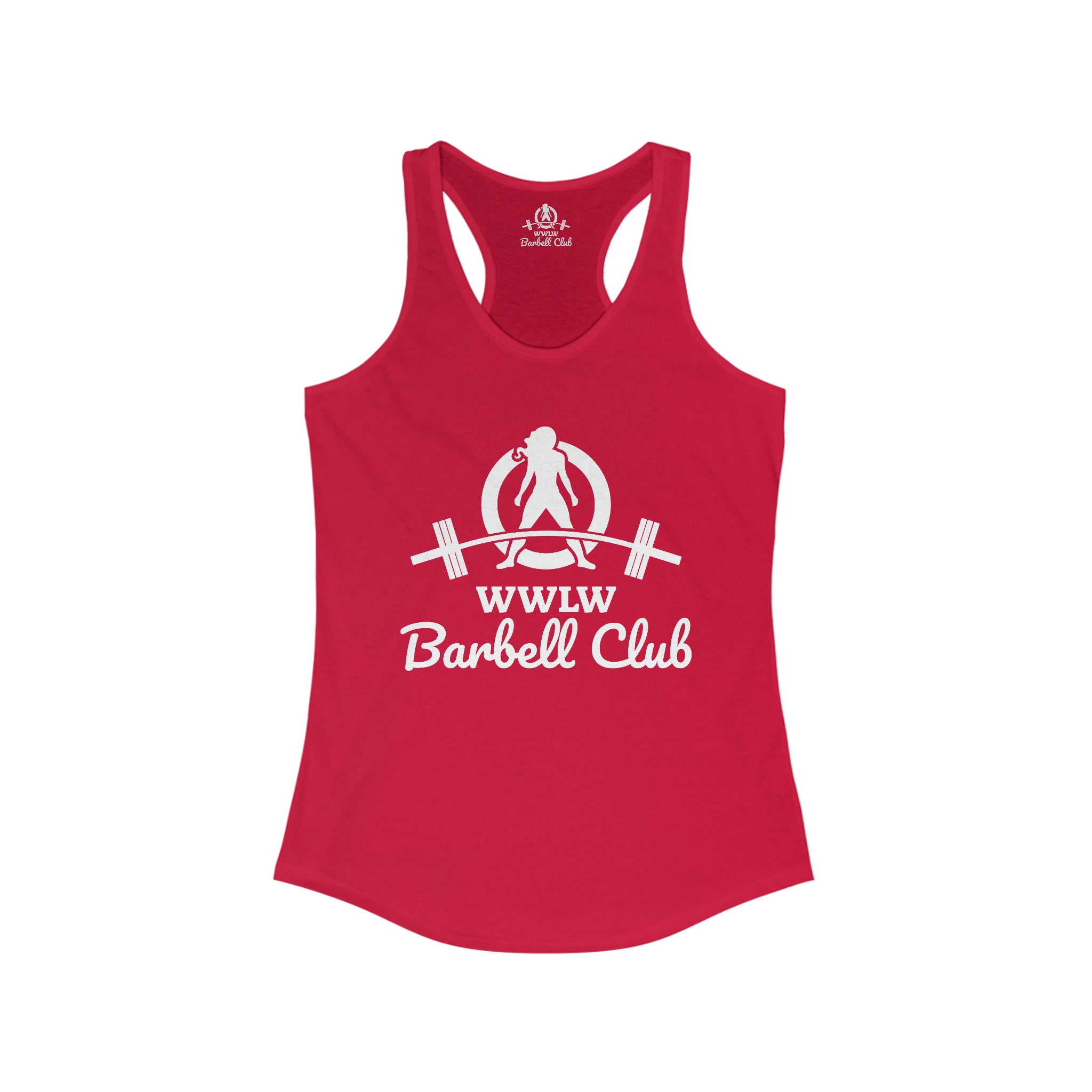 Barbell Club - Women's Ideal Racerback Tank - White Logo