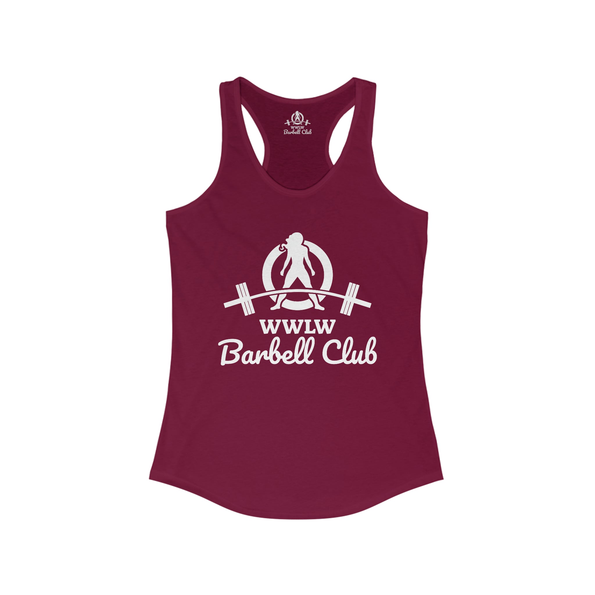 Barbell Club - Women's Ideal Racerback Tank - White Logo