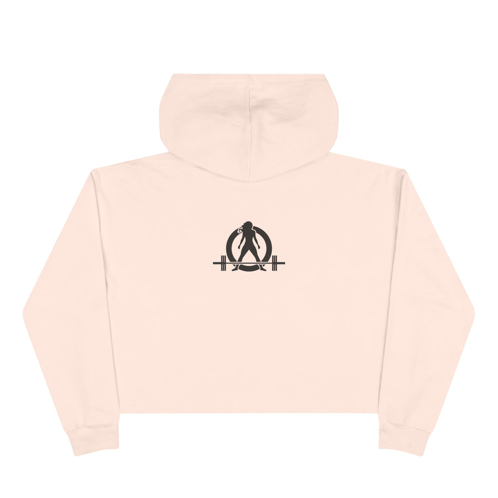 Strong Not Skinny - Empowered Crop Hoodie – For Strong Women Who Lift - Black Distressed Logo