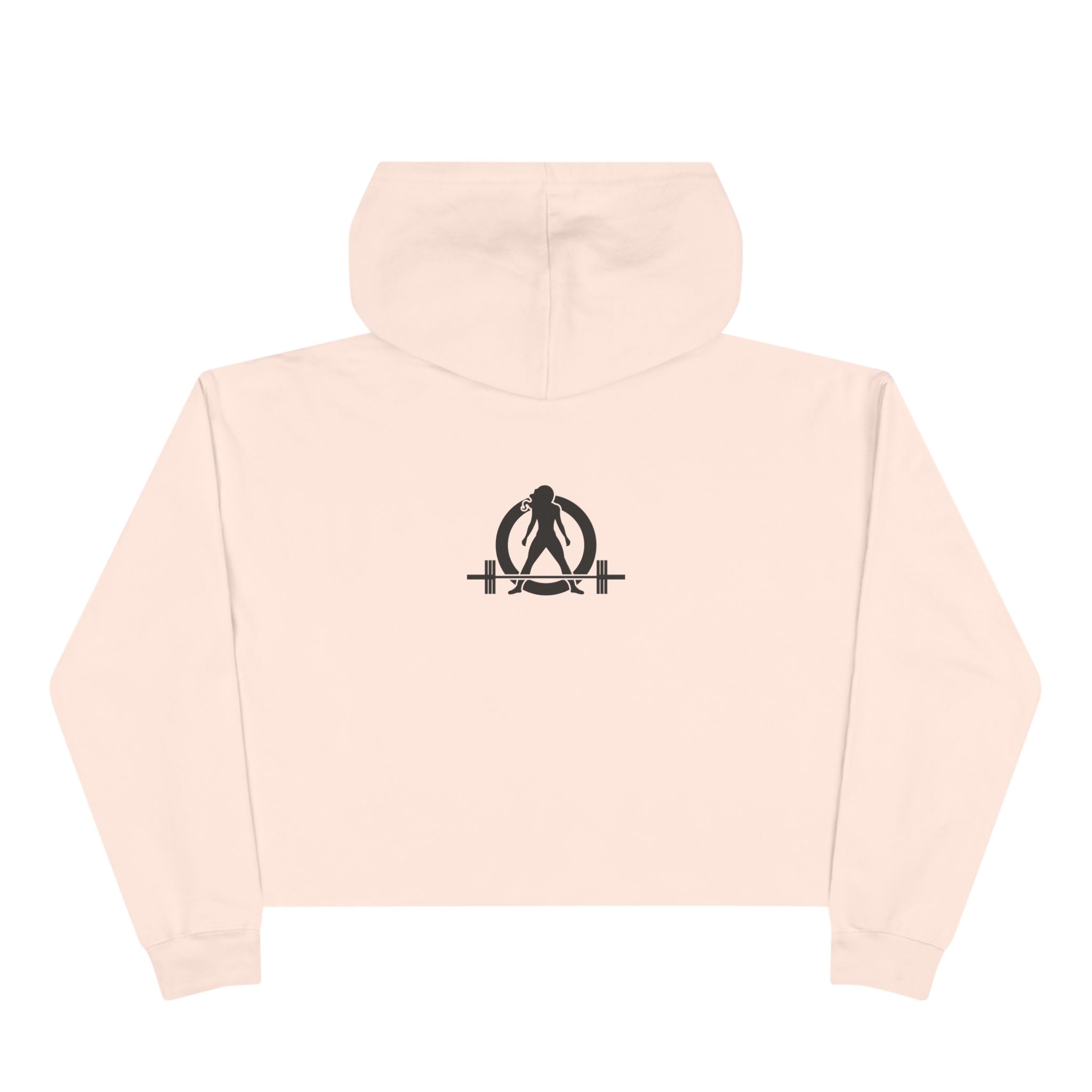 Strong Not Skinny - Empowered Crop Hoodie – For Strong Women Who Lift - Black Distressed Logo