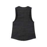 Flowy Scoop Muscle Top - Black Distressed Logo