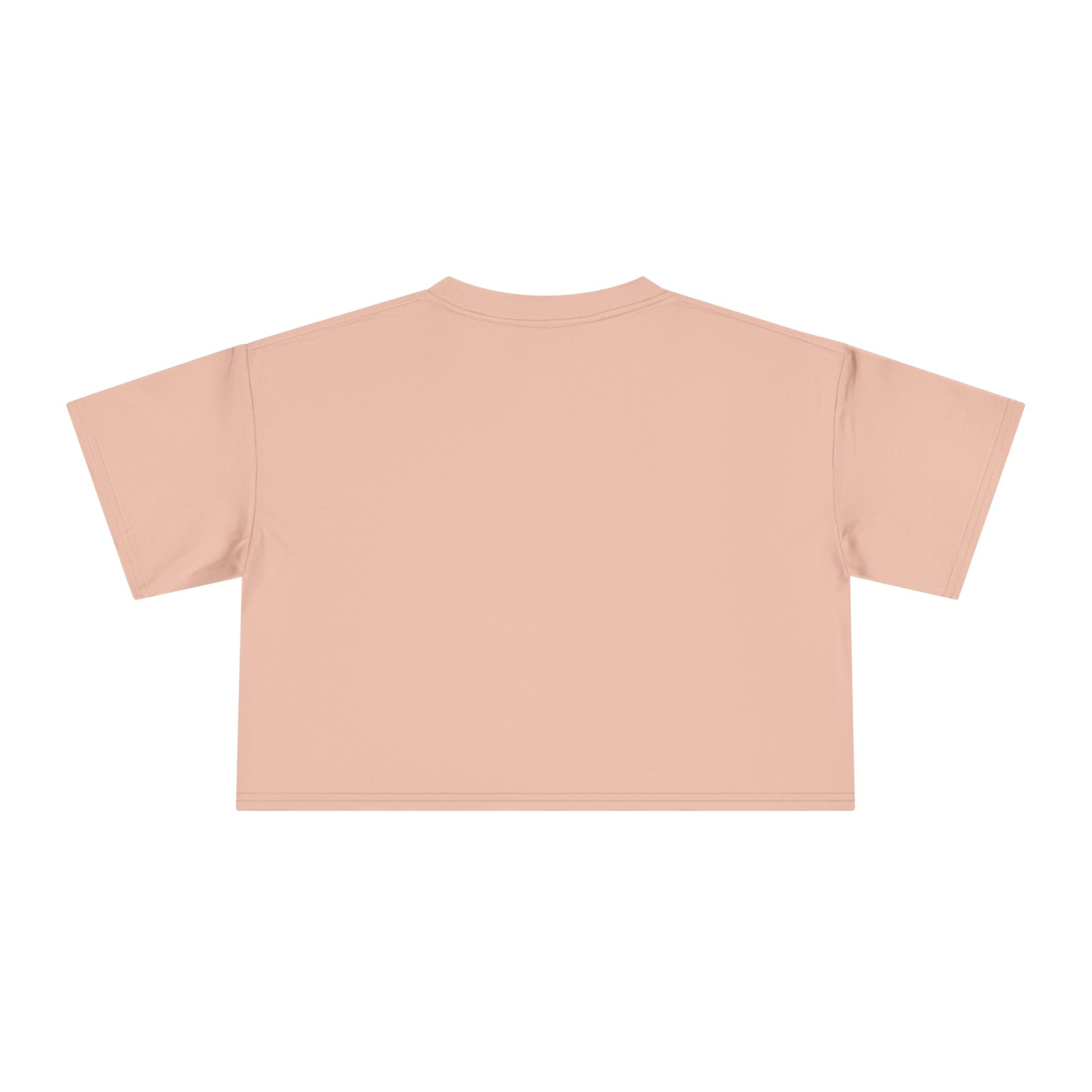 Distressed Collection - Women's Crop Tee - Pale Pink - Front White Logo