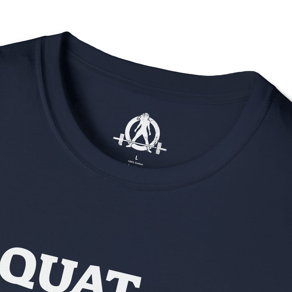Squat Bench Deadlift Repeat - Unisex Softstyle T-Shirt - Black & Pink - Plain Back