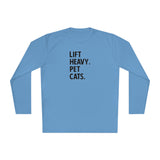 Lift Heavy Pet Cats - Unisex Lightweight Long Sleeve Tee - Black Logo