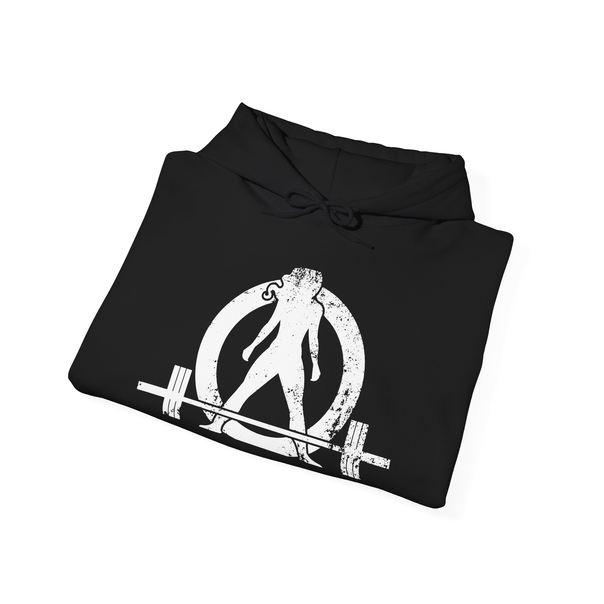 Unisex Heavy Blend Hooded Sweatshirt - Distressed White Logo - Plain Back (BEST SELLER)