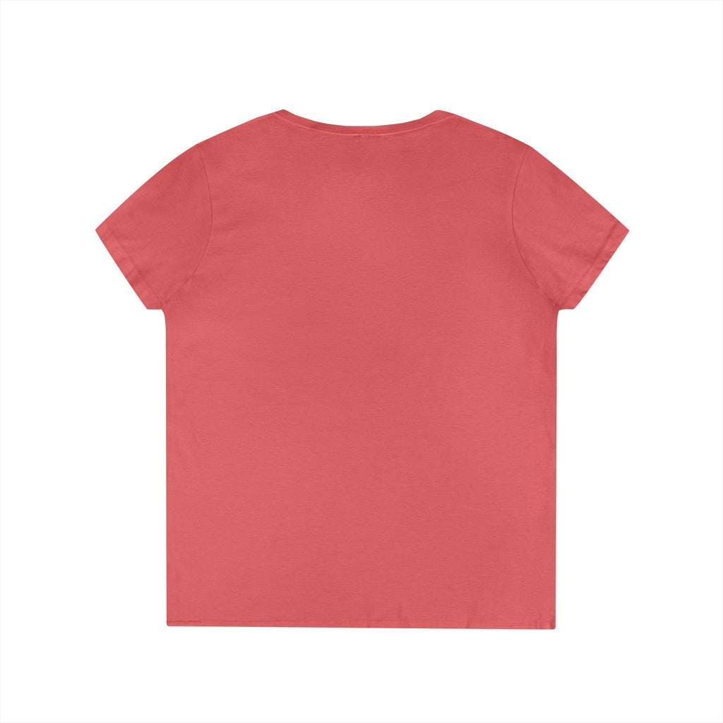 Ladies' V-Neck T-Shirt - Classic White Logo