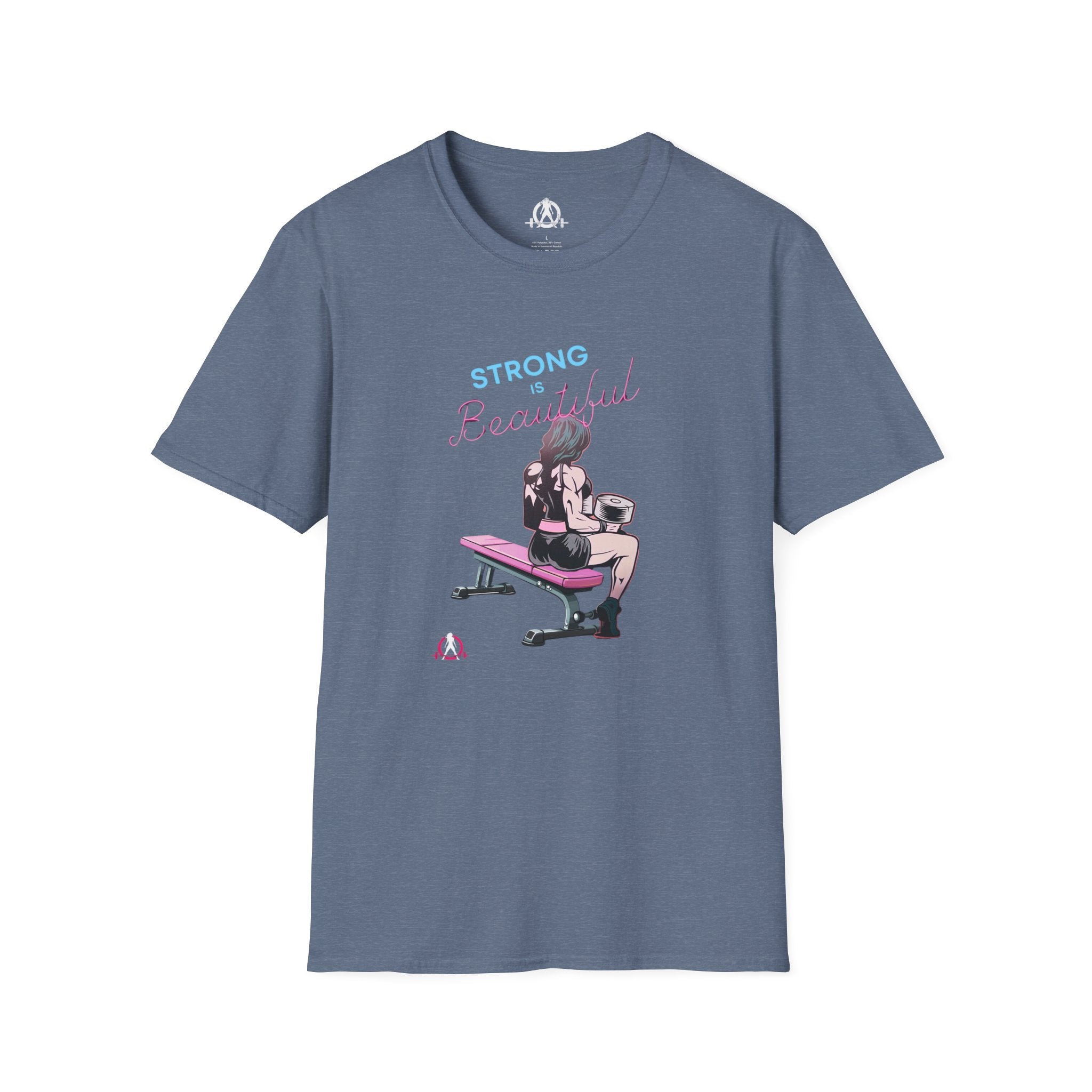 Strong Is Beautiful - Comic - Unisex Softstyle T-Shirt - White Print on Front Plain Back