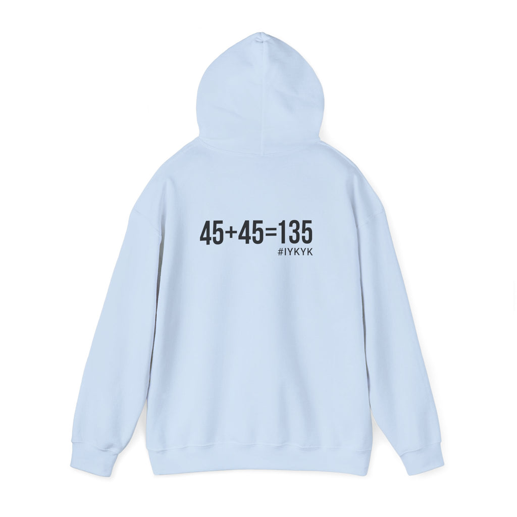 45 + 45 = 135 - Unisex Heavy Blend Hooded Sweatshirt  - Black Logo