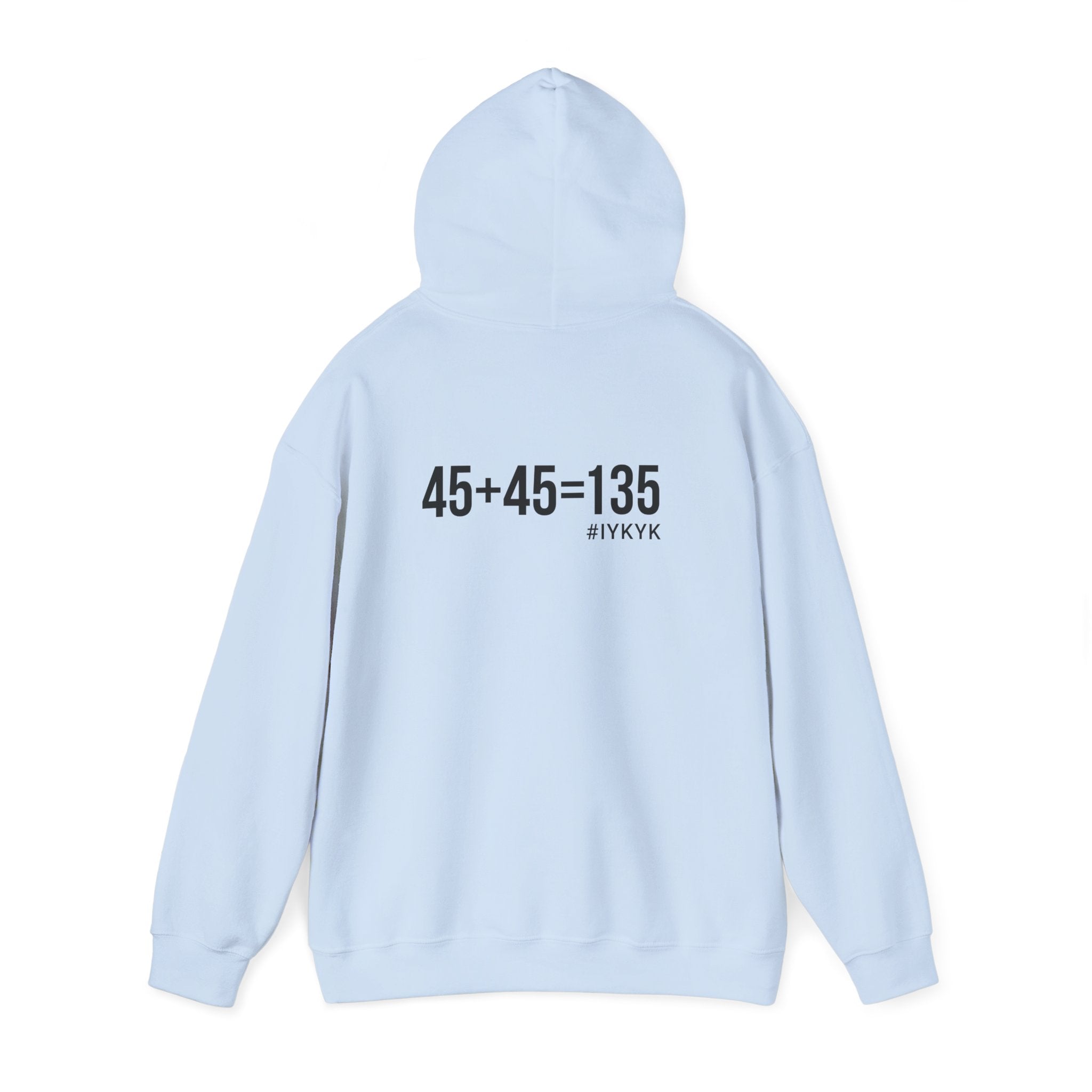 45 + 45 = 135 - Unisex Heavy Blend Hooded Sweatshirt  - Black Logo