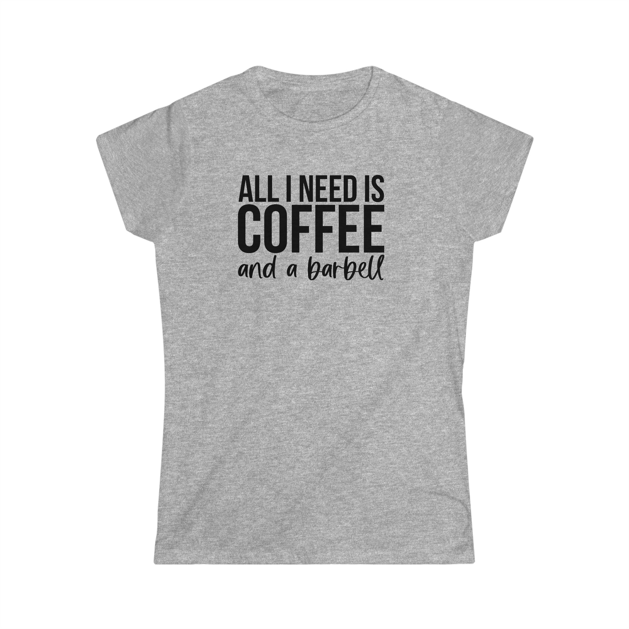 Coffee & A Barbell - Women's Softstyle Tee - Front Logo