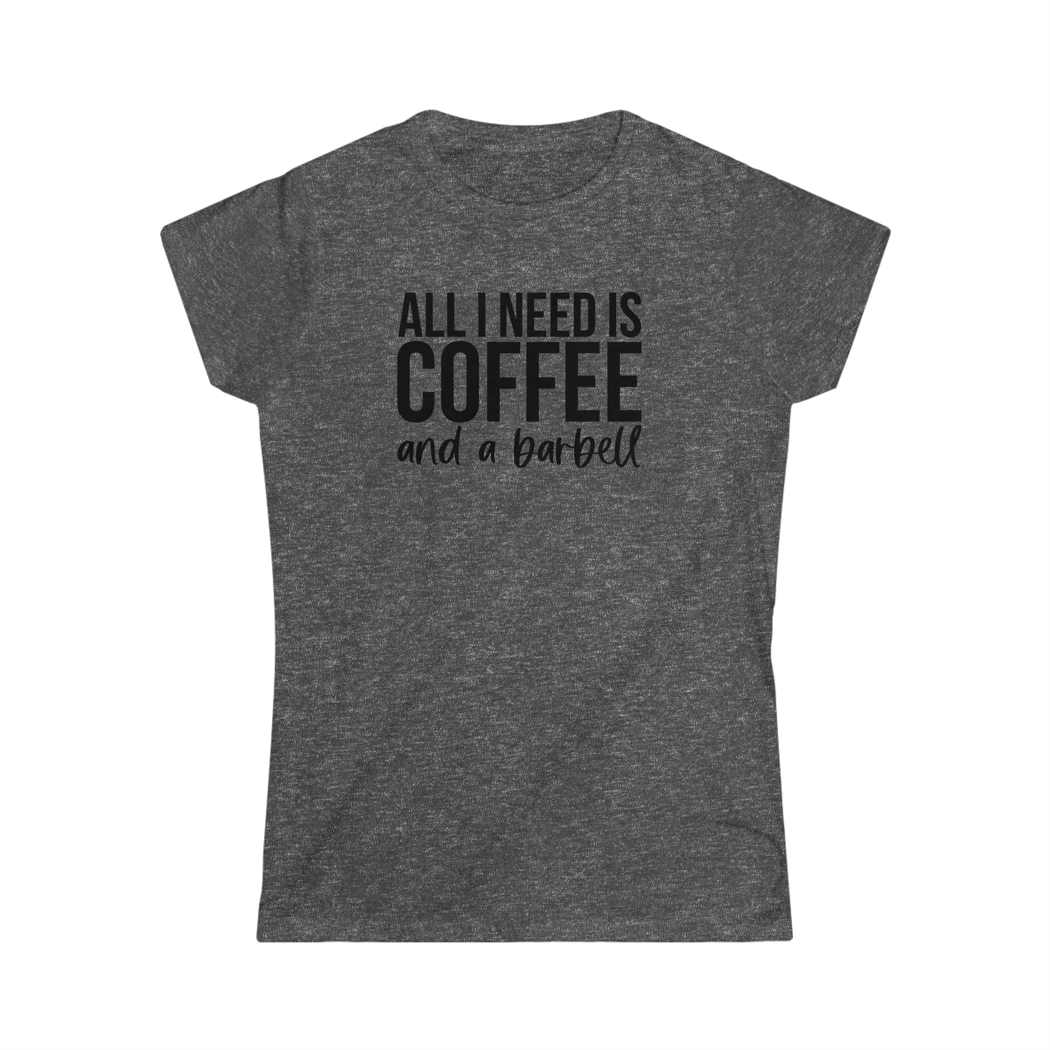 Coffee & A Barbell - Women's Softstyle Tee - Front Logo