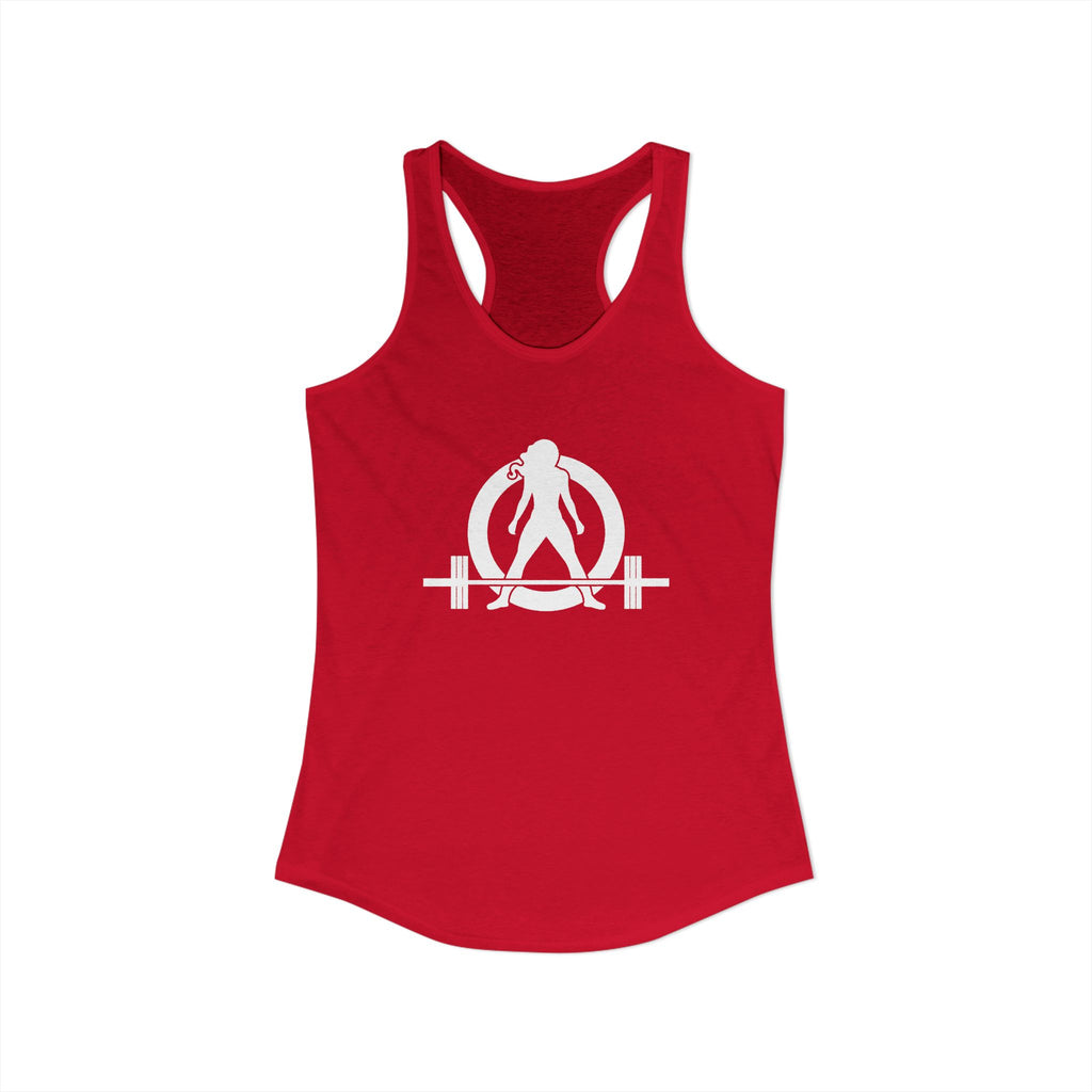 25 + 25 = 70 Women's Ideal Racerback Tank - White Print Front & Back