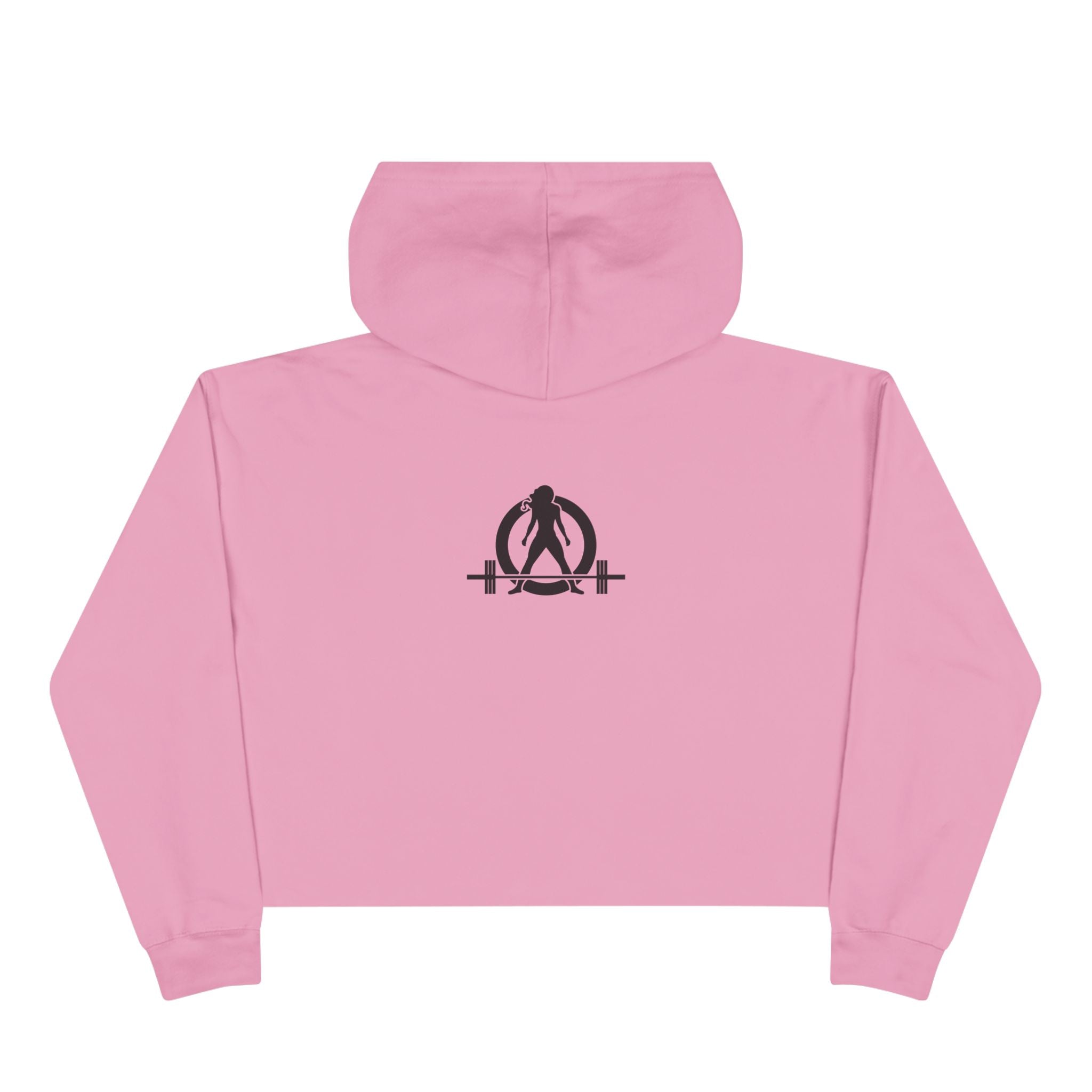 Strong Not Skinny - Empowered Crop Hoodie – For Strong Women Who Lift - Black Distressed Logo