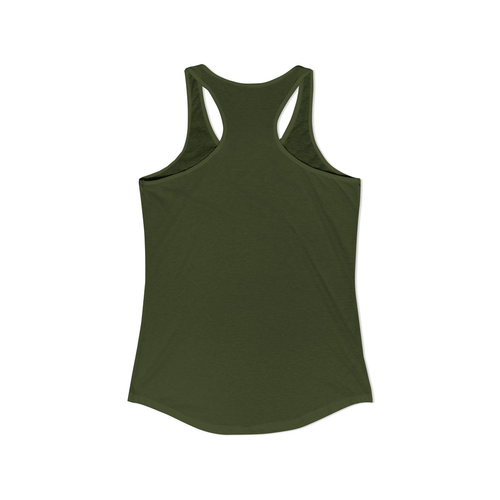 WWLW Distressed White Logo - Racer Back Tank Top - Women's Ideal Racerback Tank - Plain Back