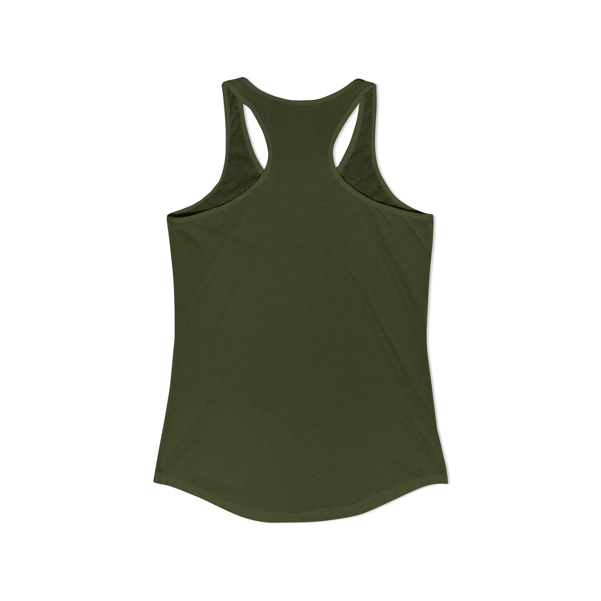 WWLW Distressed White Logo - Racer Back Tank Top - Women's Ideal Racerback Tank - Plain Back