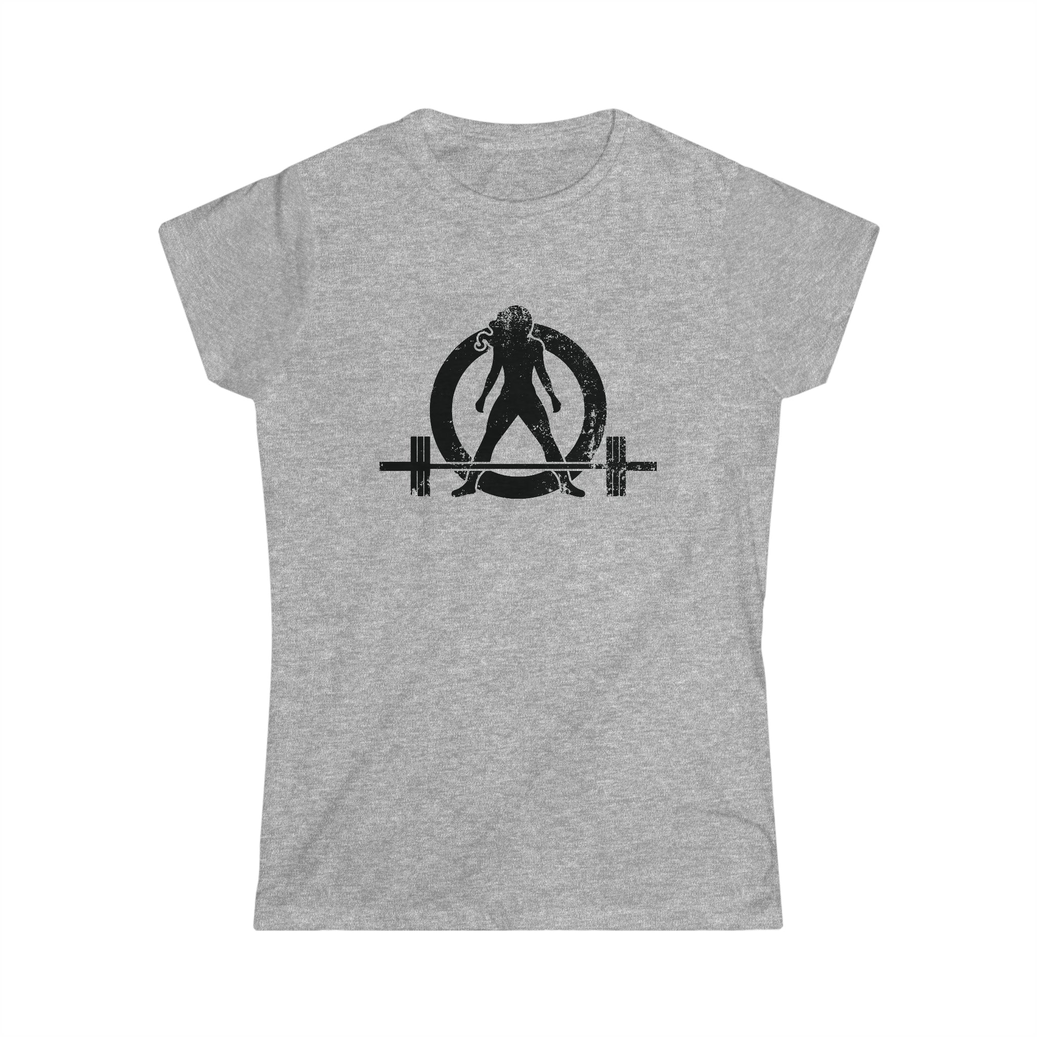 I Could Squat You - Women's Softstyle Tee - Black - Back Logo