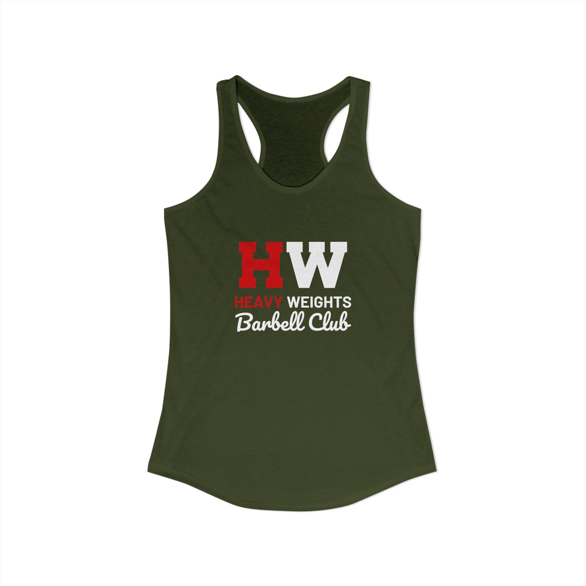 Heavy Weights Barbell Club - Women's Ideal Racerback Tank - Classic Logo - Plain Back