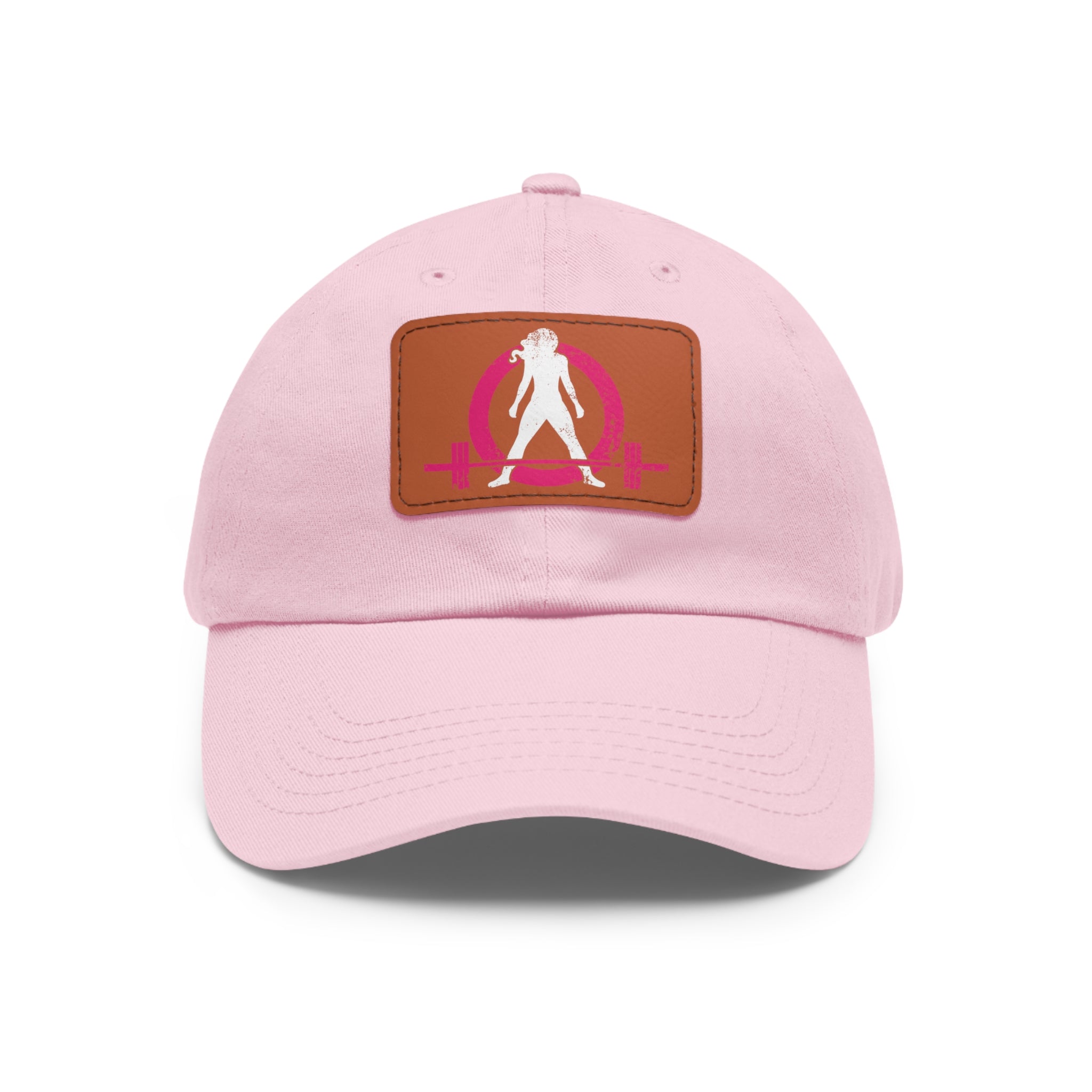 Distressed - Dad Hat with Leather Patch (Rectangle) - Color Font