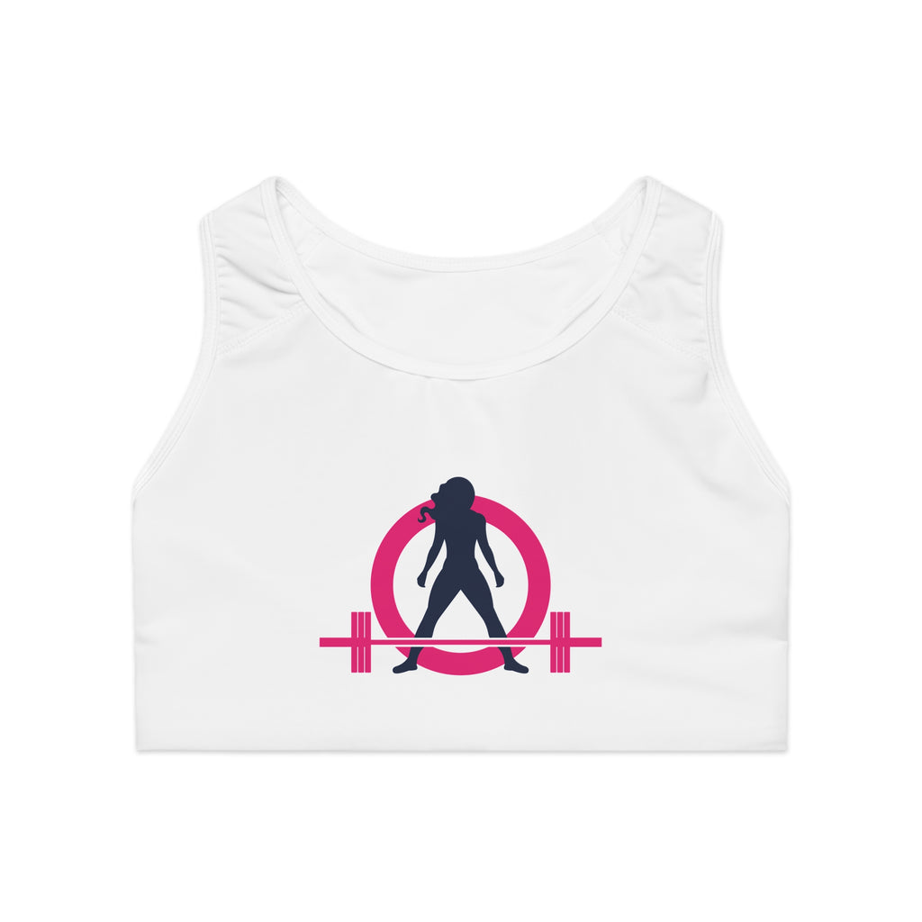 WWLW Sports Bra (AOP) - Classic Logo - White