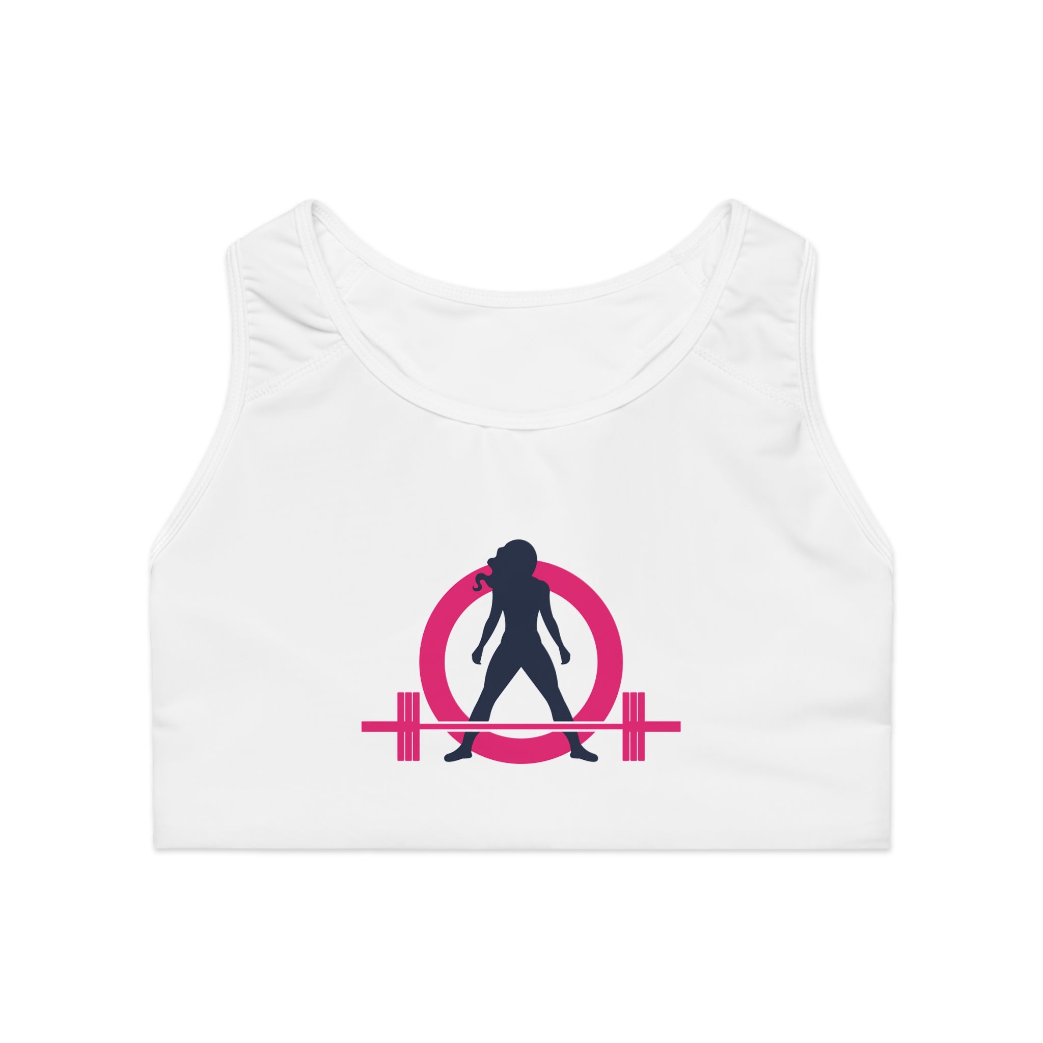 WWLW Sports Bra (AOP) - Classic Logo - White