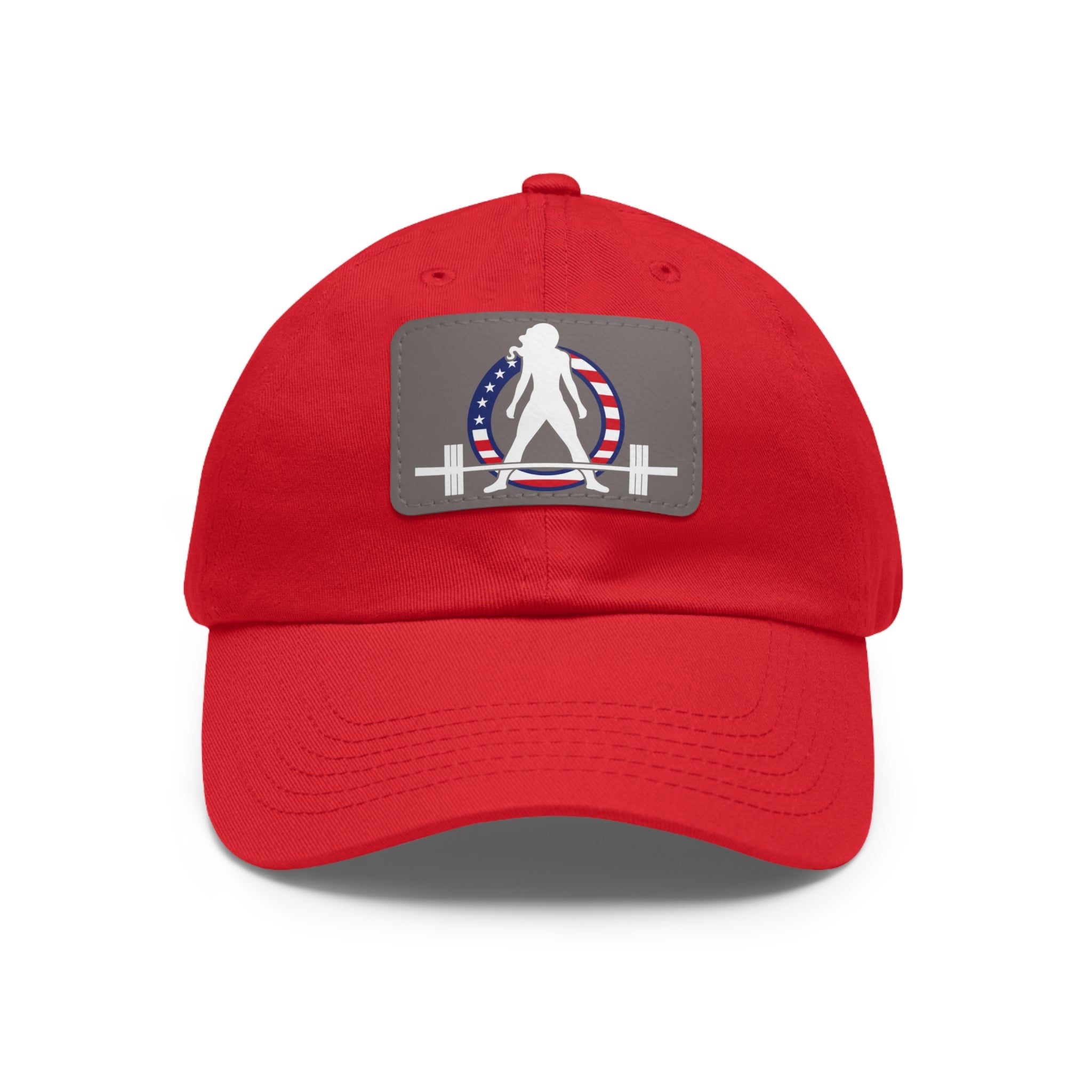 Dad Hat with Leather Patch (Rectangle) - USA Dark Logo