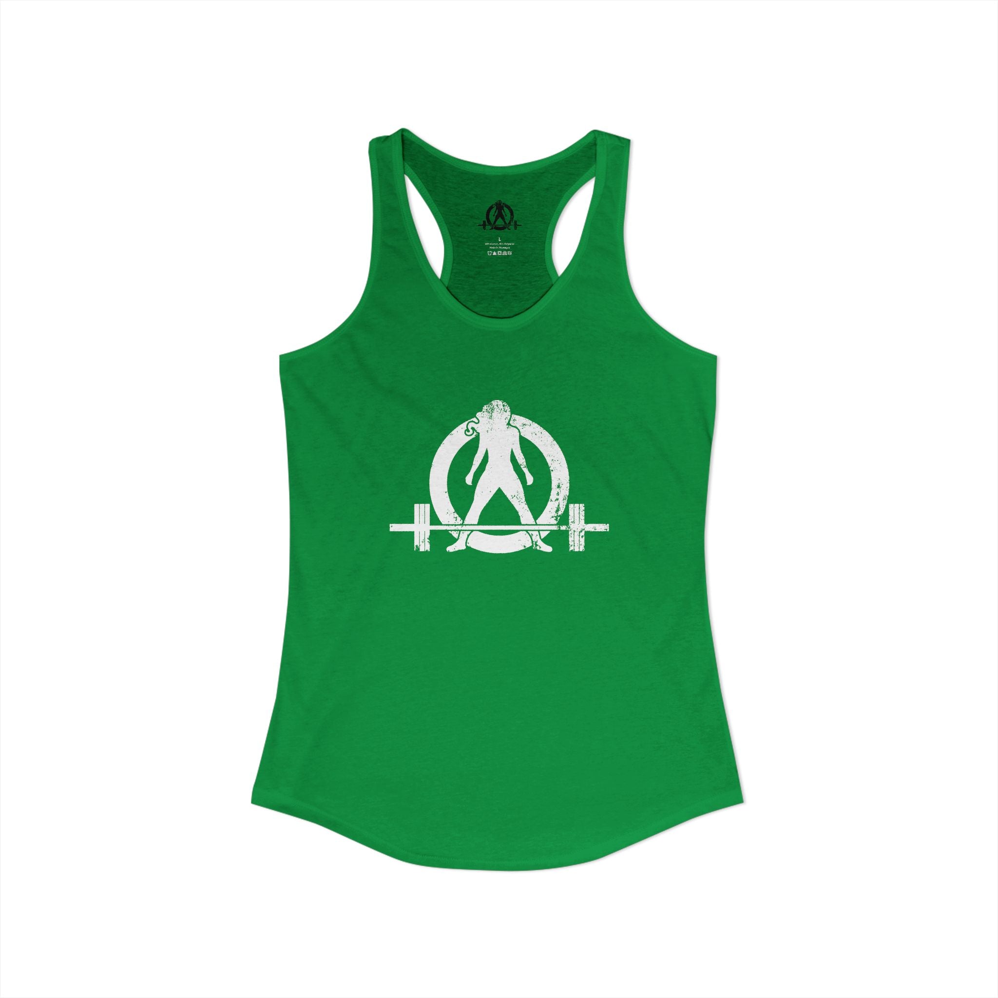 WWLW Distressed White Logo - Racer Back Tank Top - Women's Ideal Racerback Tank - Plain Back