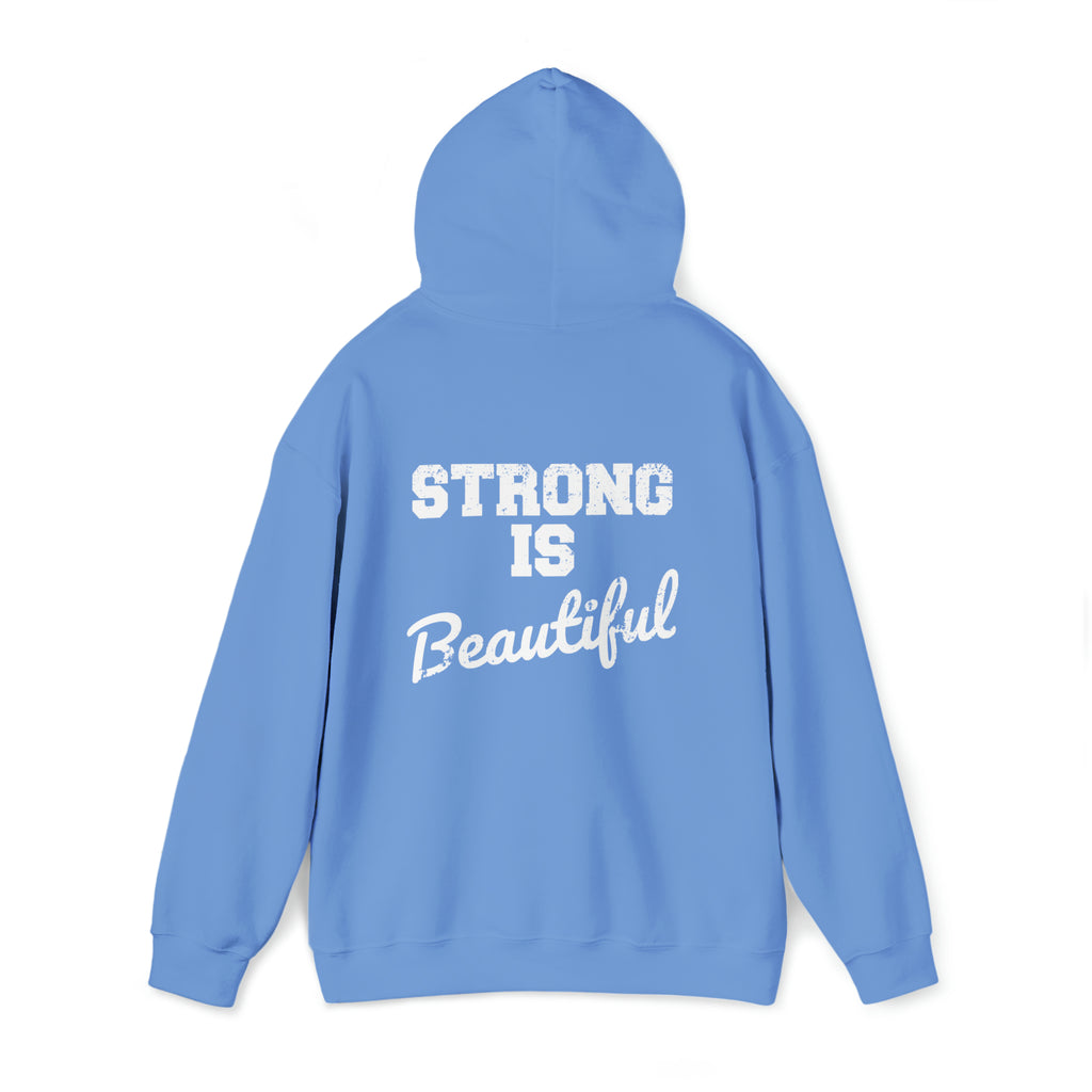 Strong Is Beautiful - Unisex Heavy Blend Hooded Sweatshirt - Distressed White Logo -  (BEST SELLER)