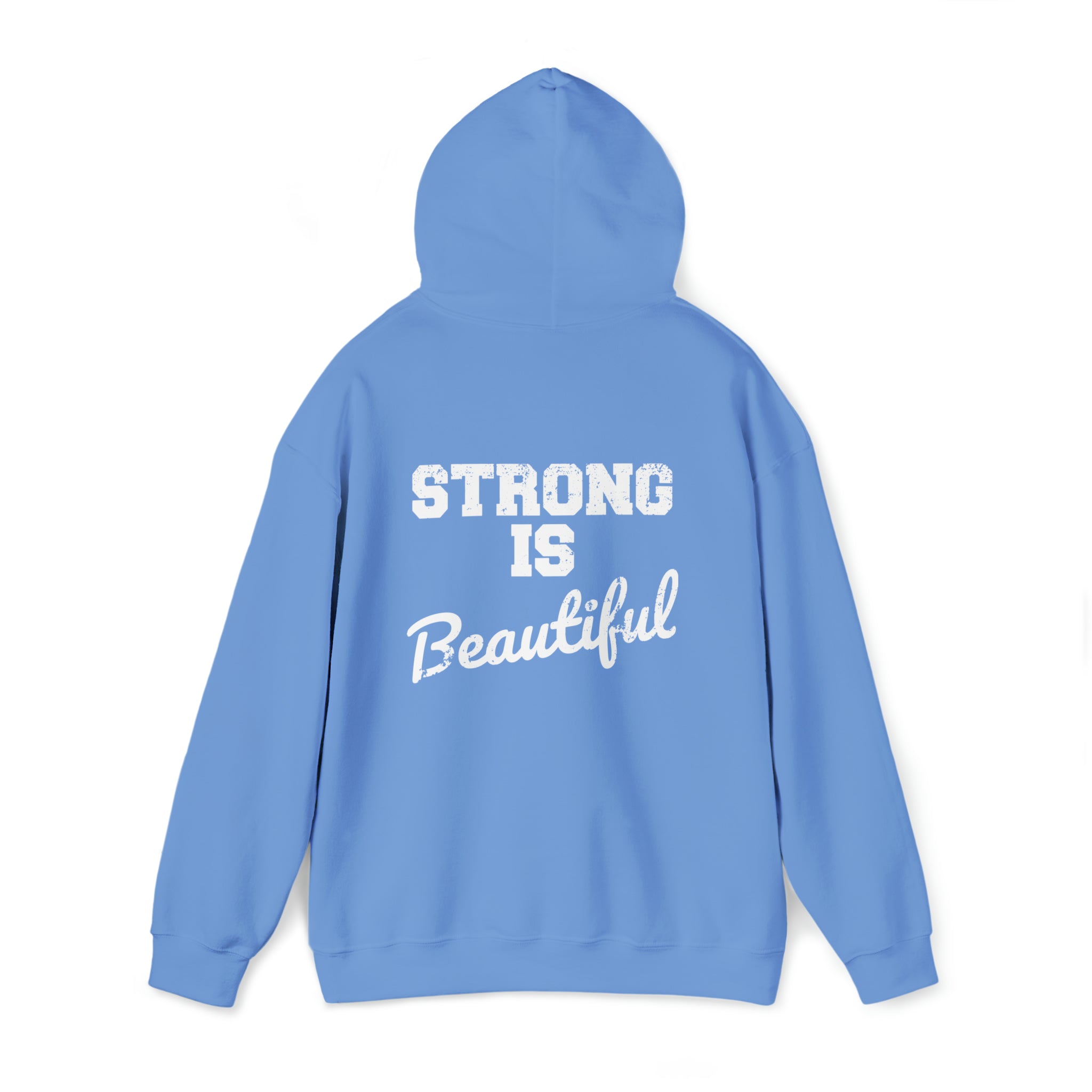 Strong Is Beautiful - Unisex Heavy Blend Hooded Sweatshirt - Distressed White Logo -  (BEST SELLER)